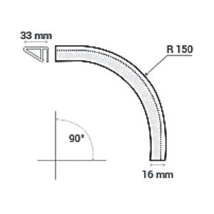 PVC profiel verticaal, hoekstuk, 15 cm