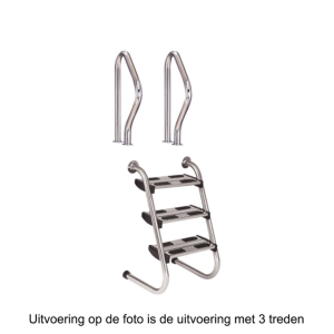 Zwembadtrap, tweedelig veiligheid 4-treden AISI-316 voorkant