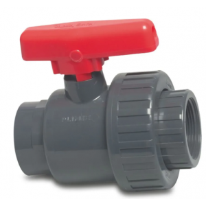 Kogelkraan model 3/4". PVC met enkele wartel.