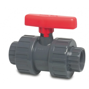 Kogelkraan model 1". PVC met enkele wartel.