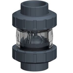 Terugslagklep 63 mm transparant voorkant
