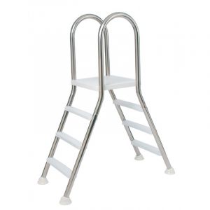 Trap A-frame met 4 treden voor baden tot 120 cm diepte voorkant