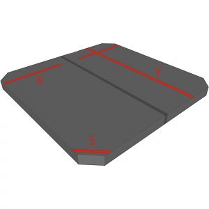 cover strakke hoek met maten