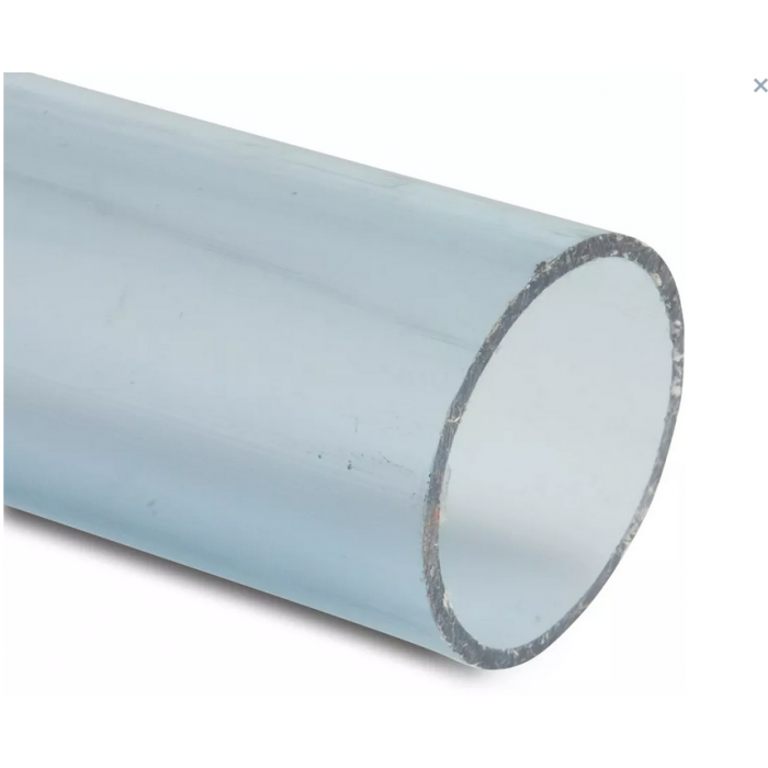 Factureerbaar Exclusief plein PVC buis transparant 75 x 3,6 mm. Prijs per 5 meter 10 bar.