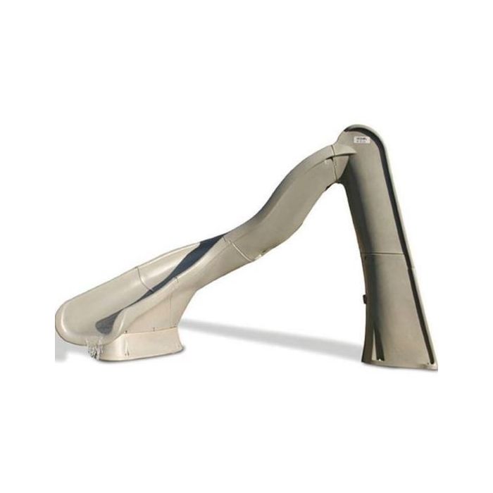 Glijbaan Turbo Twister links zandsteen De Zwembadspecialist